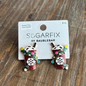 NWT SugarFix by Baublebar "Cup of Cheer" Festive Earrings
